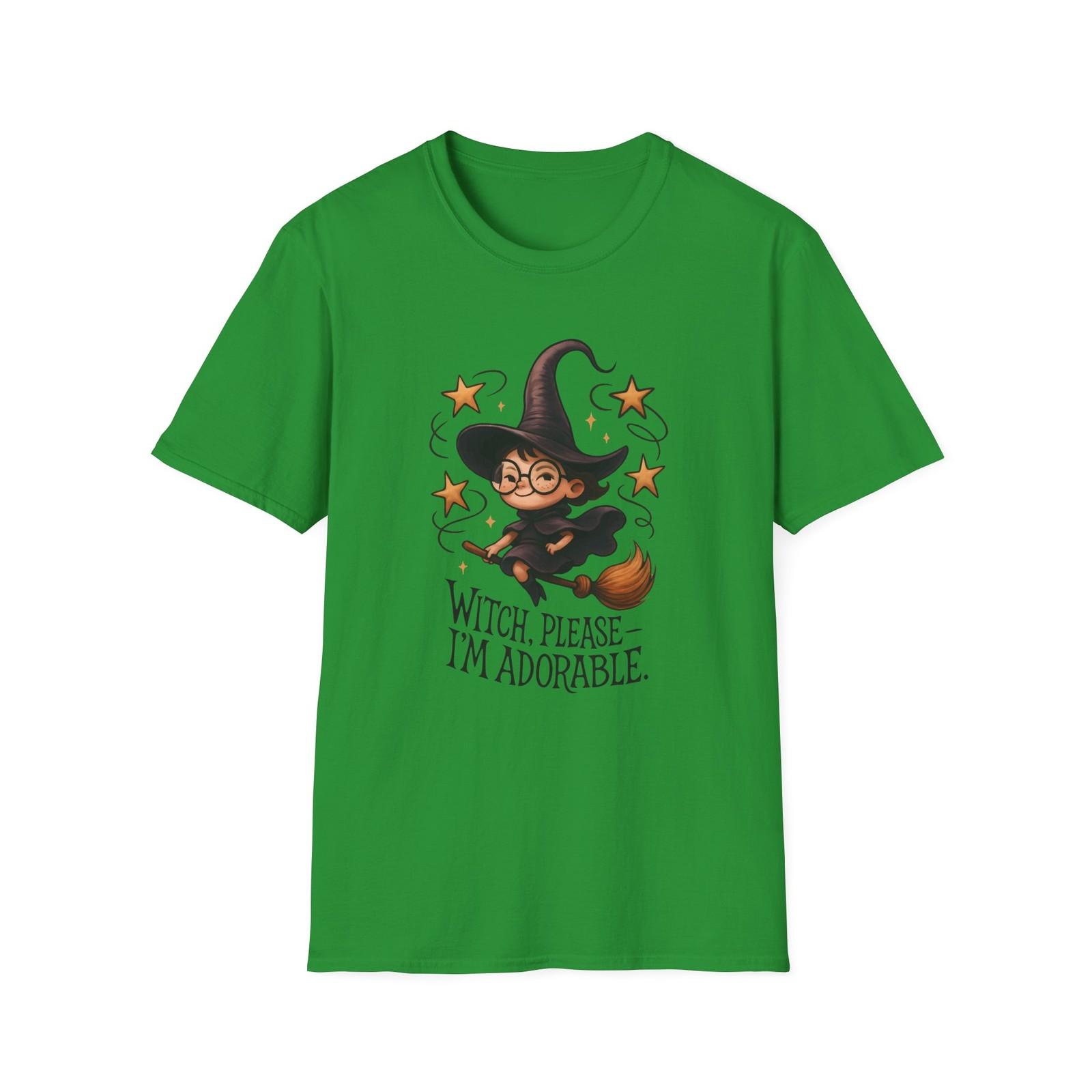 Unisex Softstyle T-Shirt Mens Womens Tees Top Tiny Witch Broomstick Sassy Funny Cute Halloween XL