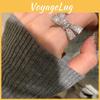 No Ip Copper Open Bypass Ring With Zirconia Butterfly Design For Women
