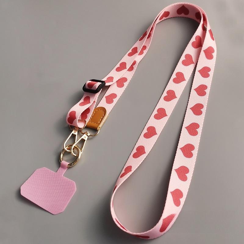 Vintage Muster Umhänge-Handyband mit verstellbarem Nackenband und robuster Kette für Frauen