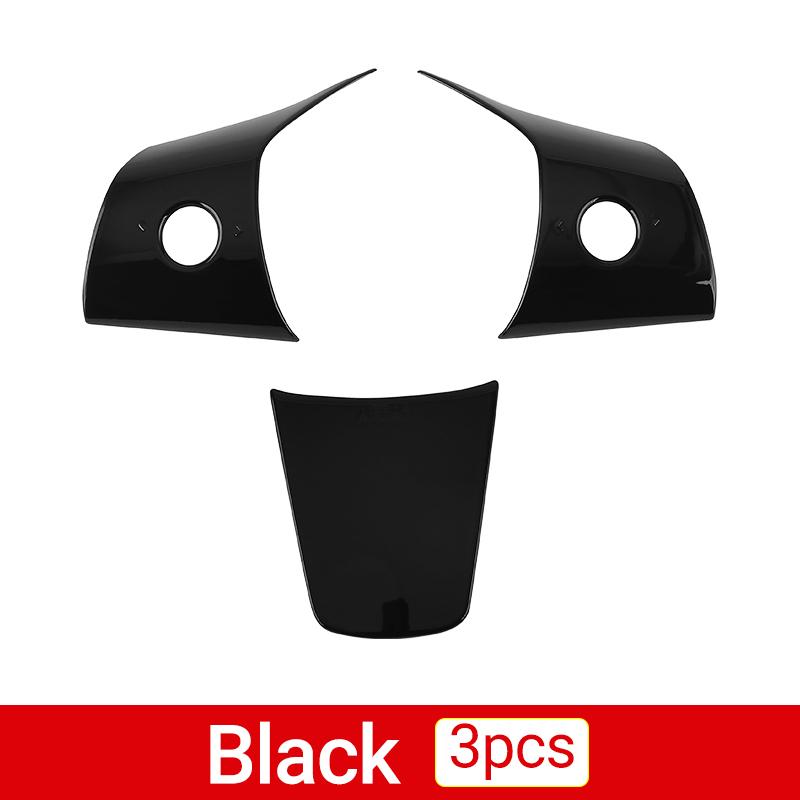 For Tesla Model 3 Y 2017 2018 2022 2023 2024 Car Steering Wheel Sequins Frame Sticker Decoration Cover Case