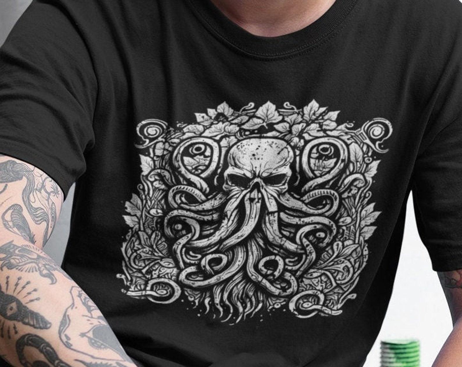 CTHULHU T-shirt - H.P. Lovecraft - Distressed Gothic - Unisex Bella+ Shirt Clothing Apparel - Goth, Gothic, Punk - Horror Literature, Poe 3XL