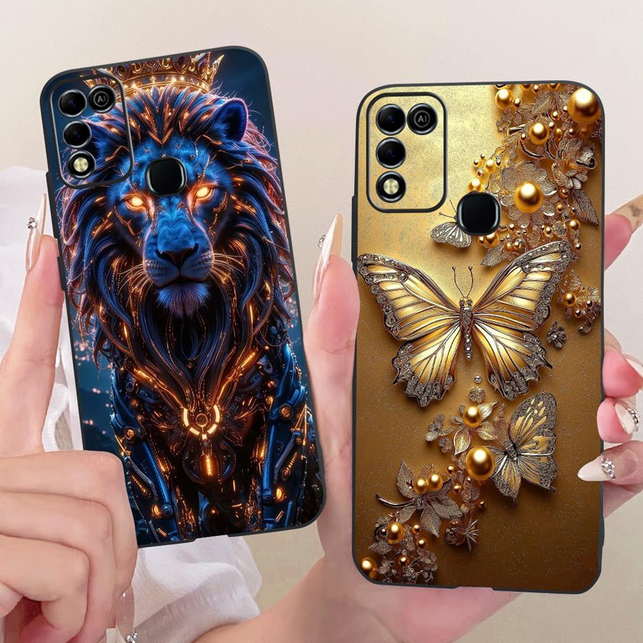 For Infinix Hot 11 Play Case Stylish Butterfly Tree Painted Cover Soft TPU Phone Case For Infinix Hot 10 Play X688C X688B Fundas