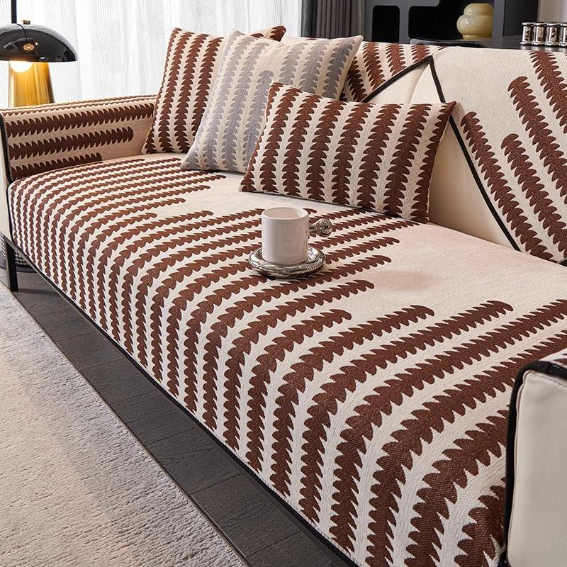 Poduszka na sofę Chenille antypoślizgowa antyzadrapaniowa uniwersalny pokrowiec na sofę do salonu na cztery pory roku tkanina oparcie ręcznik pokrowiec na sofę
