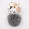 Lucky Cat Plush Pompon Keychain Pendant for Backpacks & Wallets