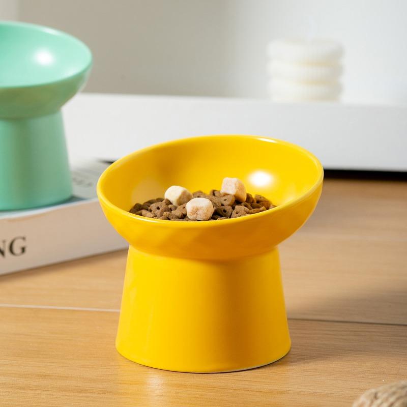 Raised Diamond Pattern Slant Rim Pet Bowl Cat Bowl Dog Bowl Neck Support Dog Dish Water Bowl for Pets