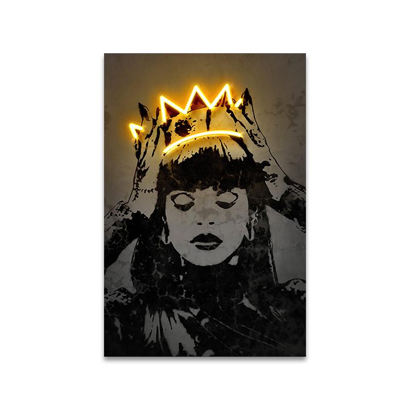 

Золотая Корона Королева для украшения гостиной, художественный постер, настенная живопись, цифровая печать, холст, живопись 21cm×30cm NoFrame