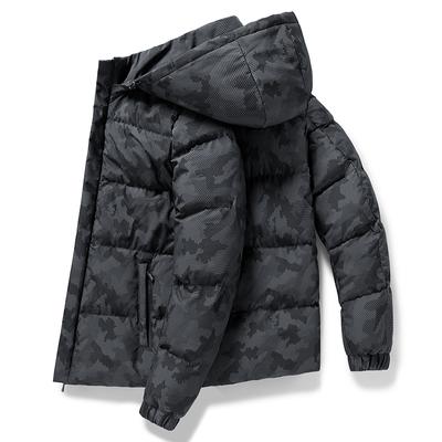 Winter Men'S Casual Hooded Cotton Coat Youth Fashion Loose Versatile Cold Resistant and Warm Down Cotton Coat Male