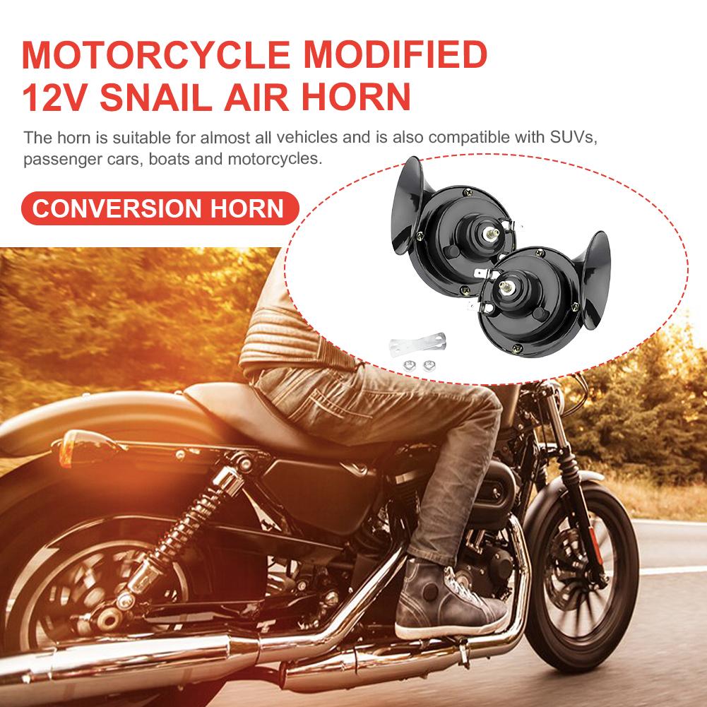 12V Car Horn 48W Waterproof Snail Air Horn 300DB Air Motorcycle Horn Auto Snail Horn for Motorcycle Car Truck SUV Boat