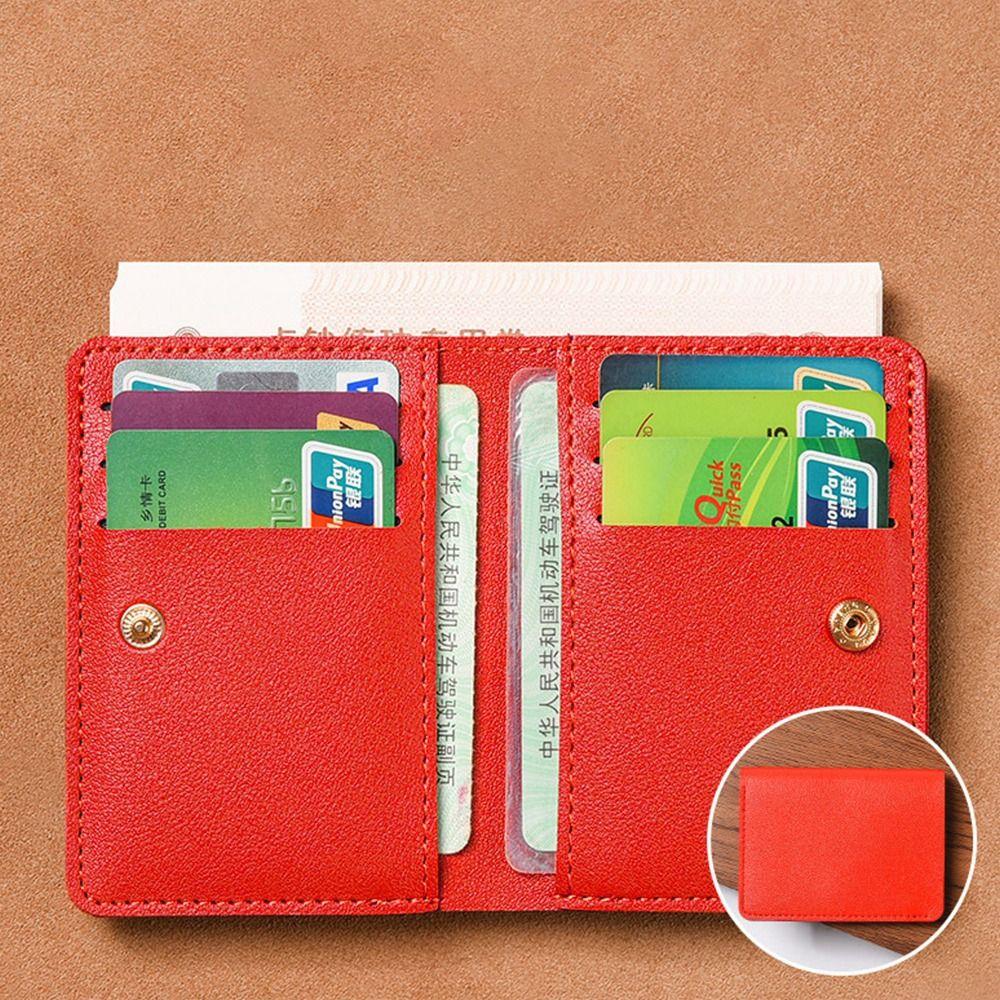 Multi Pouch Mini Wallet Korean Style Snap Button Coin Purse Simple Solid Color Card Bag  Women