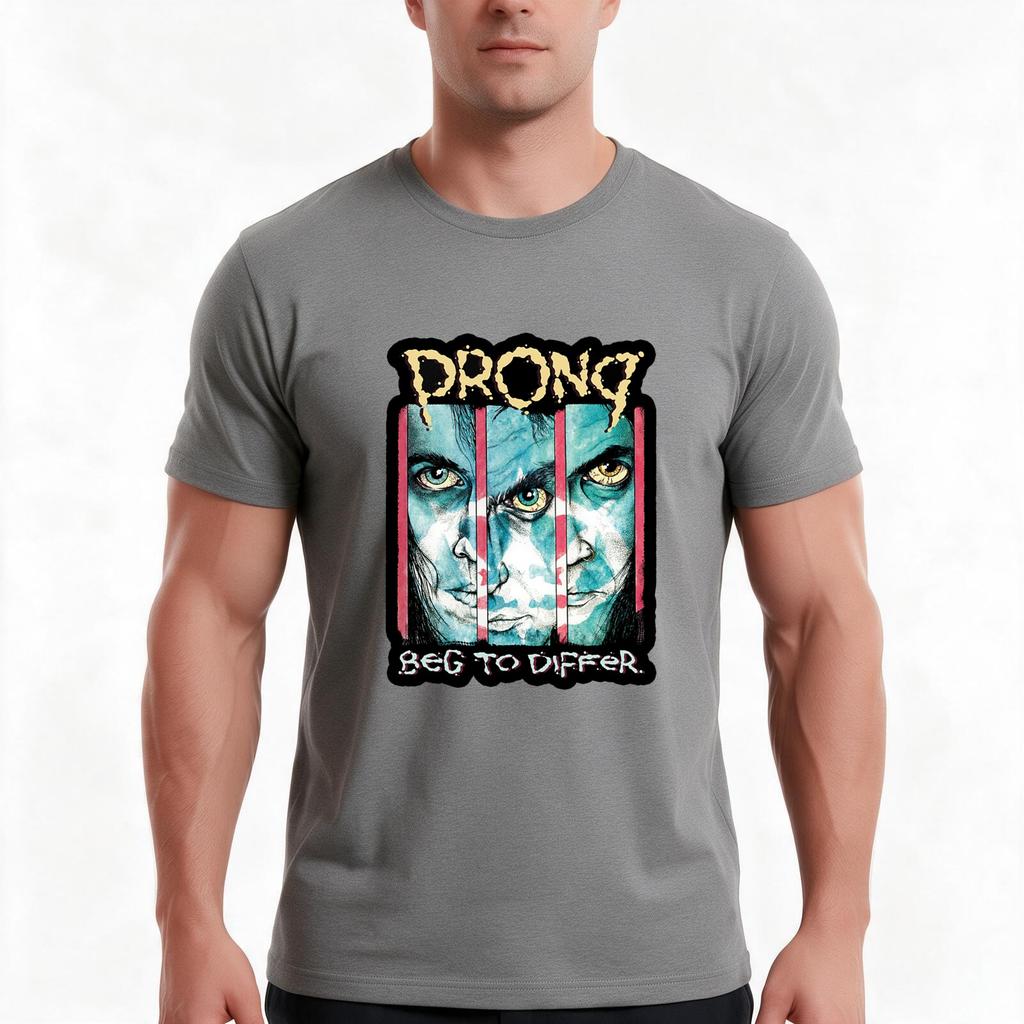 The Prong Tshirt Summer Casual Cotton Tee Oversized Streetwear Tops Vintage Graphic Print Loose Fit Short Sleeve