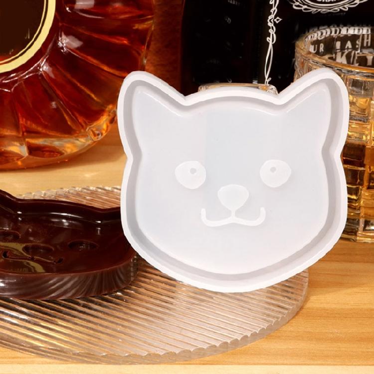 Silicone Resin Car Coaster Moulds Cats Bone Shape Tray Epoxy Casting Mould Unique Coaster Molds Cats Bone Shape Mold