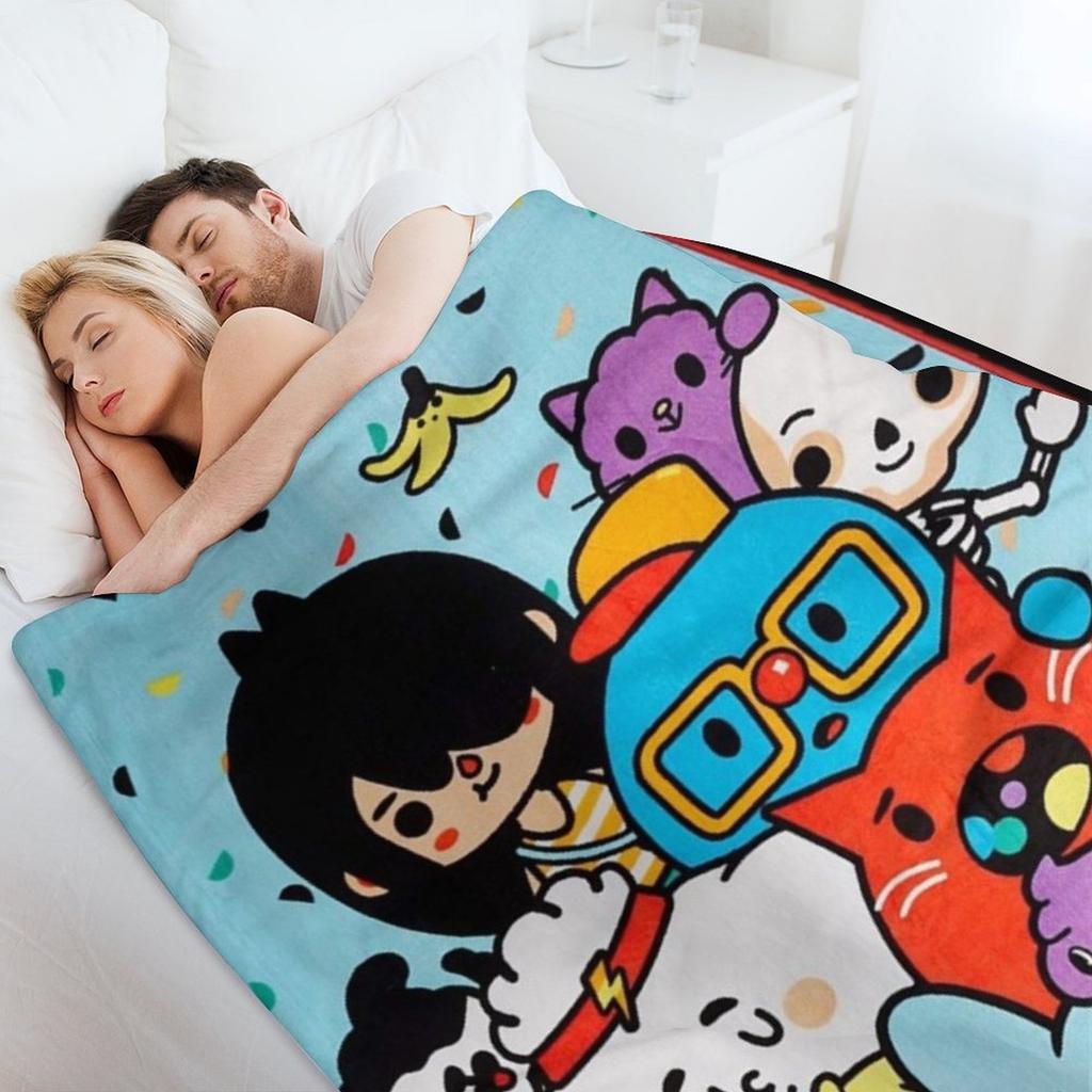 Toca boca life çocuklar mutlu Atma Battaniye Tüylü Lüks Ağır manga Battaniyeler