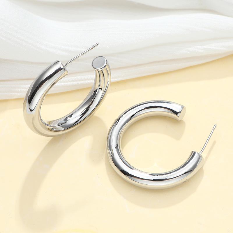 Huazi Style Zircon Stud Earrings for Women - Gold-Plated, Non-Fading Luxury Jewelry