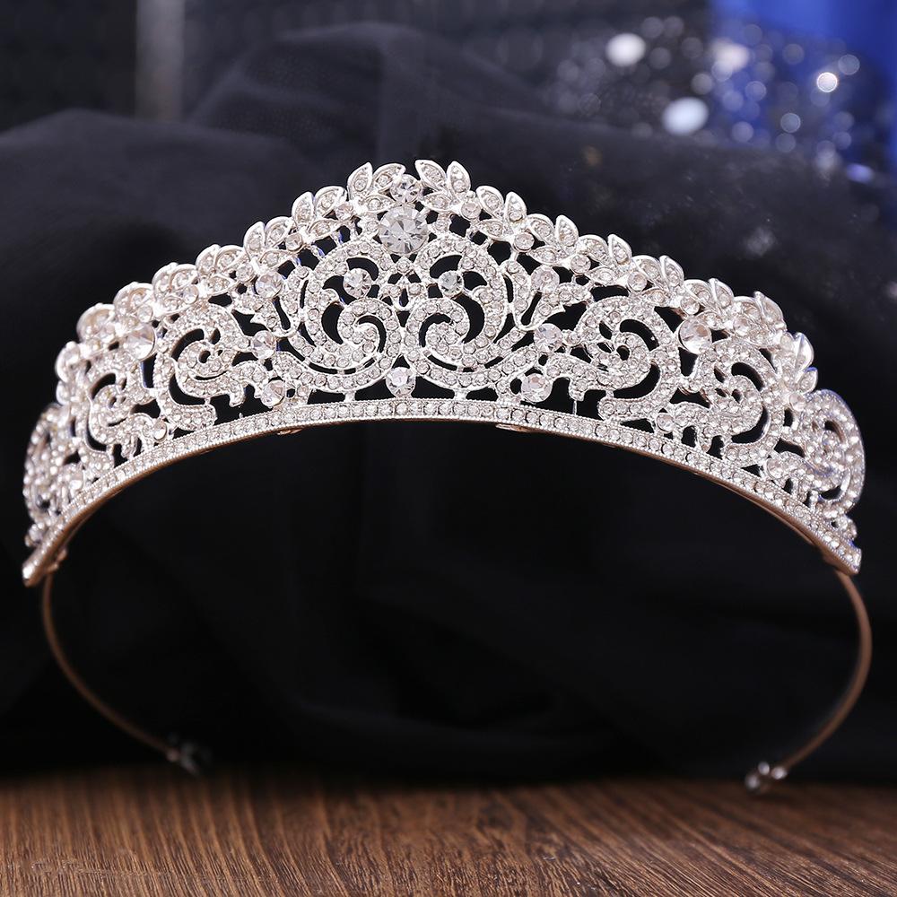 Neue Brautkopfbedeckung, exquisite Strasskrone Braut Prinzessin Krone Hochzeitszubehör Krone Haarschmuck