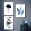 Blue Plant Leaf Poster Minimalist Flower Plant Wall Art Canvas Painting Nordic Living Room Home Decoration Picture Printmaking