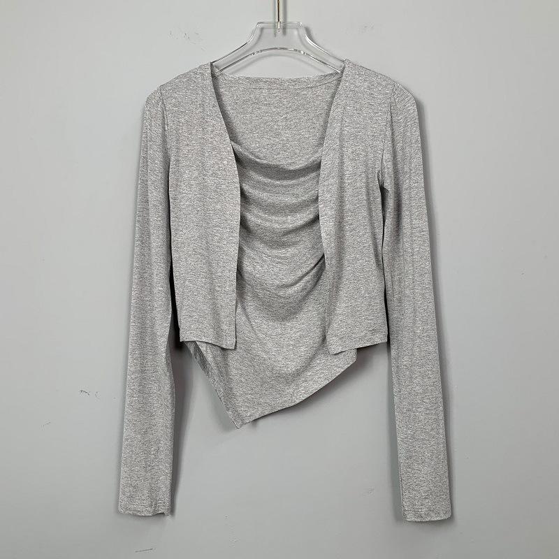 

Korean Dongdaemun Slimming Two-Piece: Sexy Camisole & Long Sleeve Cardigan Set for Women One Size серый