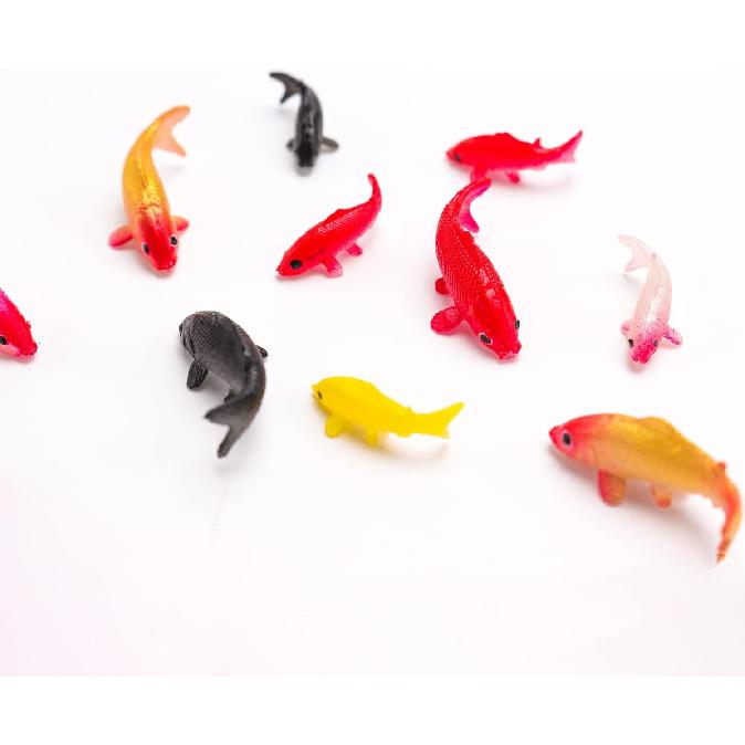 X Hot Popcorn 40Pcs Mini Koi Fish Mini Goldfish Figurines Miniature Koi Fish Tiny Fish Fairy Garden Supplies