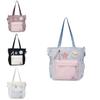 Blocked Color Cute Star Collage Student Backpack And Shoulder Bag Pendant With