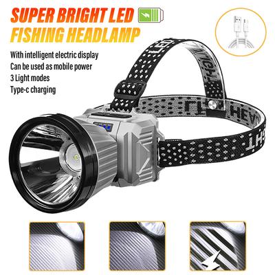 Super Bright LED Fishing Headlamp, Rechargeable headlamp,Long Lasting, With intelligen,Suitable for adventure,Outdoor, Hiking