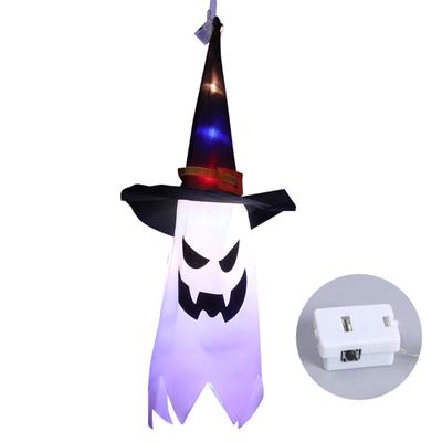 1PC Cappello da strega di Halloween Lampada da fantasma a forma di cappello da mago fantasma Lampada da fantasma alimentata a batteria