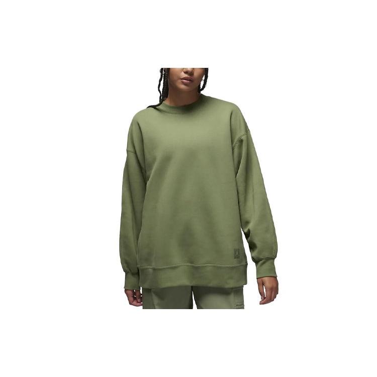 (WMNS) Air Jordan Flight Fleece Crewneck Sweatshirt  Green  Women s FB5117-340 S