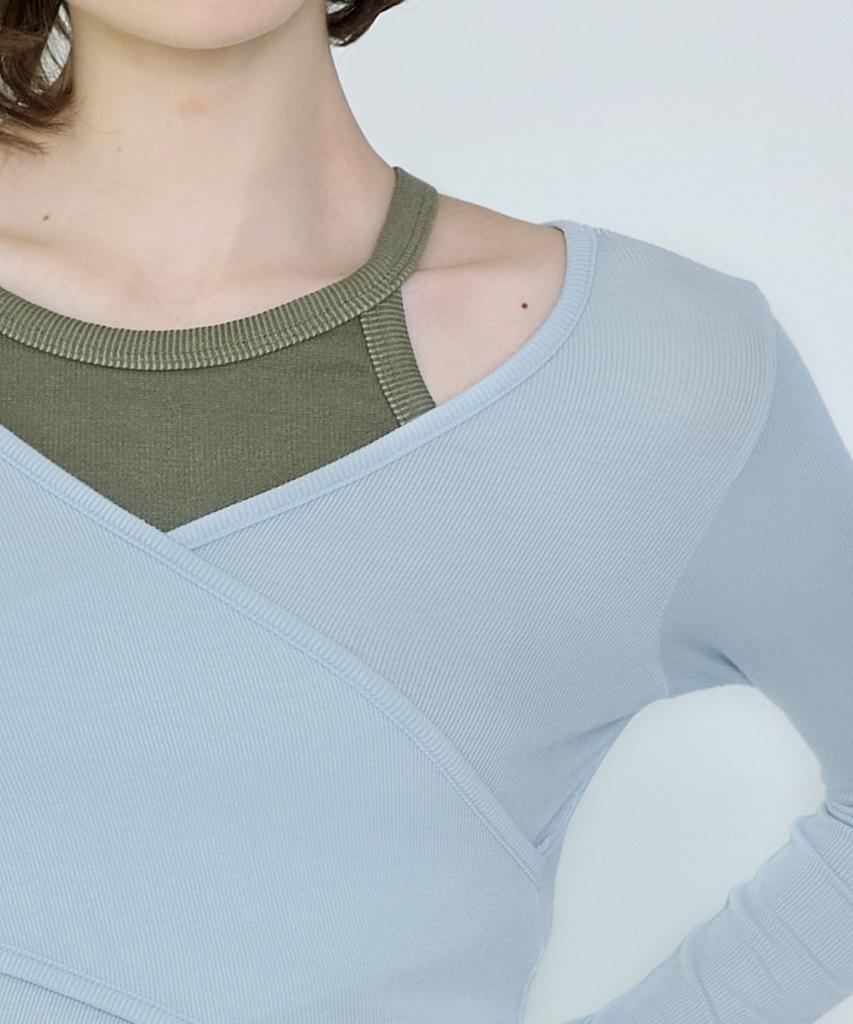 Debiweeo Curve Wrap Crop Top Devi-T0041-Sky
