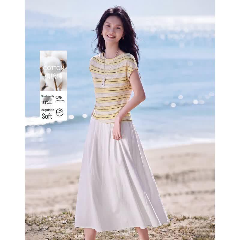 Women s Striped Two-Piece Casual Set M