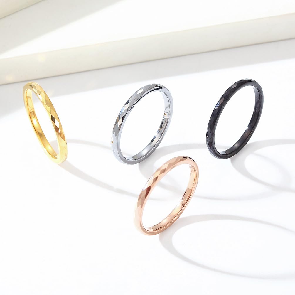 Smykker enkel wolframring størrelse 2mm lillefinger speil matt ring valgt av forlovede [Rockyu] merke, ring, herre, dame, sølv, 10, diamantformet,