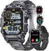Vojenské chytré hodinky pro muže 2,01" Sportovní chytré hodinky s LED svítilnou 700mAh baterie Monitor spánku Fitness tracker pro Android iOS, 100+ sportovních režimů