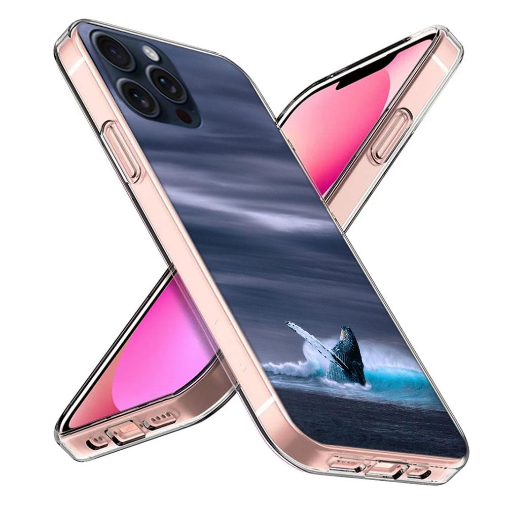 Whale Sea Giant Clear Phone Case For Iphone 17 Air 16 Pro Max 15 Pro 14 Plus 17E 16E 11 13 12 Mini Cover Cases Fundas Cell TPU C