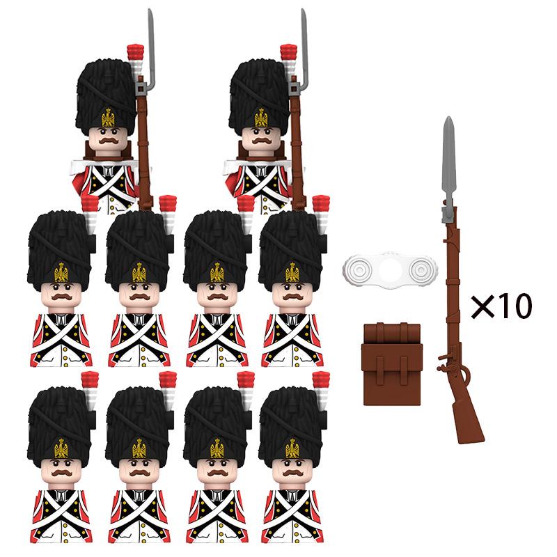 Napoleon Wars Military Figures Army Soliders Weaponry Suit Small Particles Building Blocks Childrens DIY Toys Boys Gifts