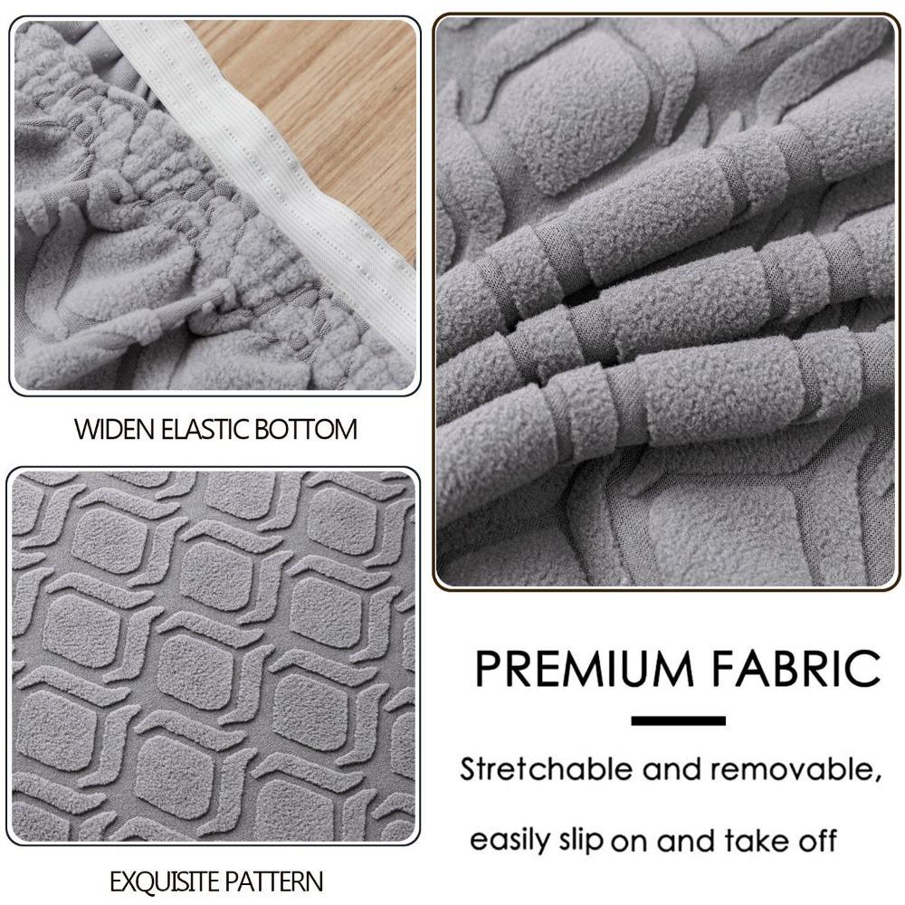 New Jacquard Stretch Chair Covers Dining Room Soft Dustproof Chair Slipcover Luxury Office Solid Colors Chair Seat Covers Gray