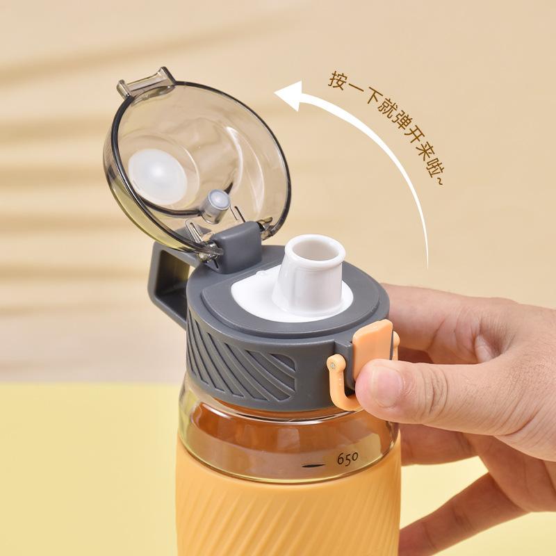 Water bottle fashionable bounce cover sports water cup transparent with scale high value plastic cup car portable cup