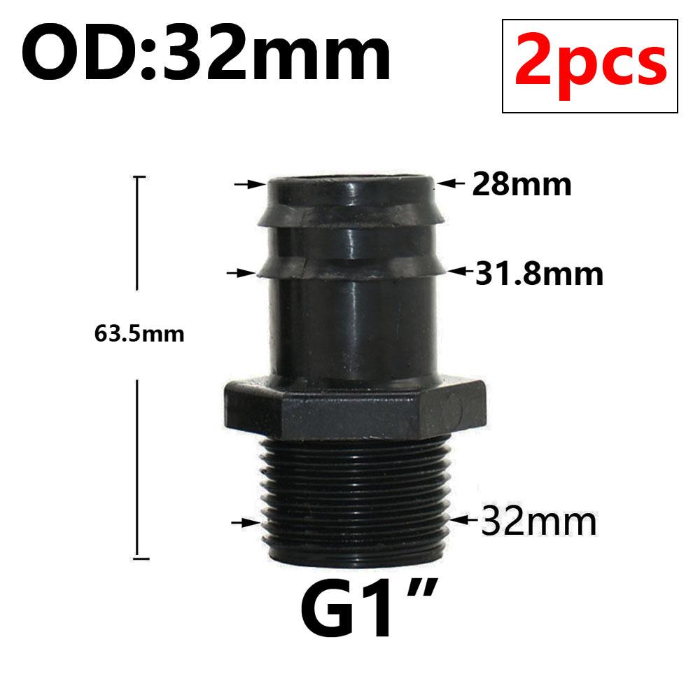 8/16/20/25/32mm Garden PE Tube Connector 1/2 3/4 1" Thread Hose Elbow Barb Coupler Fitting Farm Irrigation PE Pipe Joint