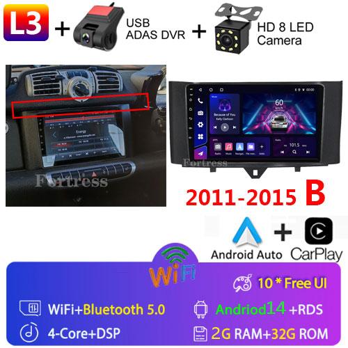 For Mercedes Benz Smart Fortwo 2006 - 2015 Android Car Radio Multimedia Player Carplay Navigation GPS Touch Screen Auto Stereo