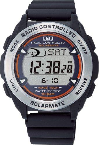 

SOLARMATE watch CITIZEN Q & Q Chronograph Solar Digital Radio (Solar Mate) MHS7-300 Men s Black 10 pressure