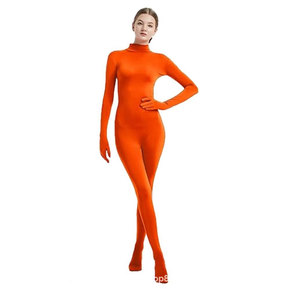 Women's Zentai Solid Color All-inclusive Face-showing Tight Onesie with Hands and Feet Stage Performance Clothes