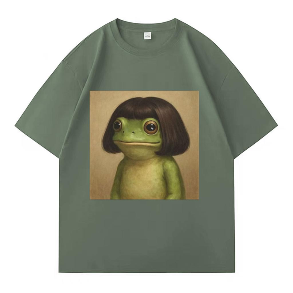 Lustiger Frosch Grafikdruck Y2K T-Shirts Unisex Sommer Gothic Pop Lässige Mode Oberteile Unisex Harajuku Kurzarm-T-Shirts Jugendliche