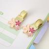 Retro Metal Pen Holder Flower Journal Clip Portable Paper Fix Clips  Student