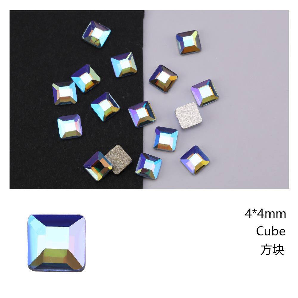 Blauer Sternenhimmel Symphonie Flachboden Speziell geformter Diamant Hellblau Ab Farbe Eiswürfel Wassertropfen Pfeil Diamant Goldener Boden Nagel Diamant