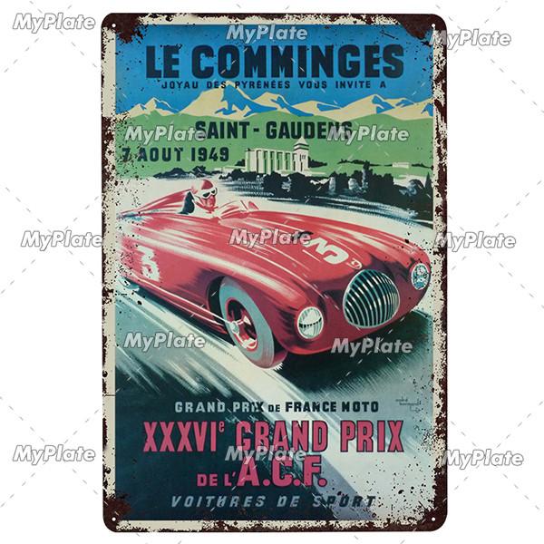 24 Heures Du Mans Metal Sign Vintage Plaque Tin Sign Wall Decor For Bar Pub Metal Crafts Retro Racing Car Poster Custom