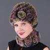 New High-quality Rex Rabbit Fur Accessories Autumn and Winter Women's Versatile Warm Hat Scarf Two-piece Set