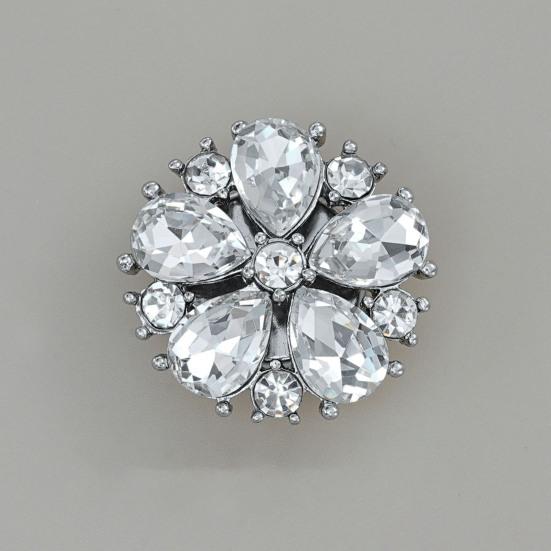 Rhinestone Button Cover Removable Clip-on Button Cover Decorative Flower Button Cover for Shirt Blazer Coat Wedding Accessories