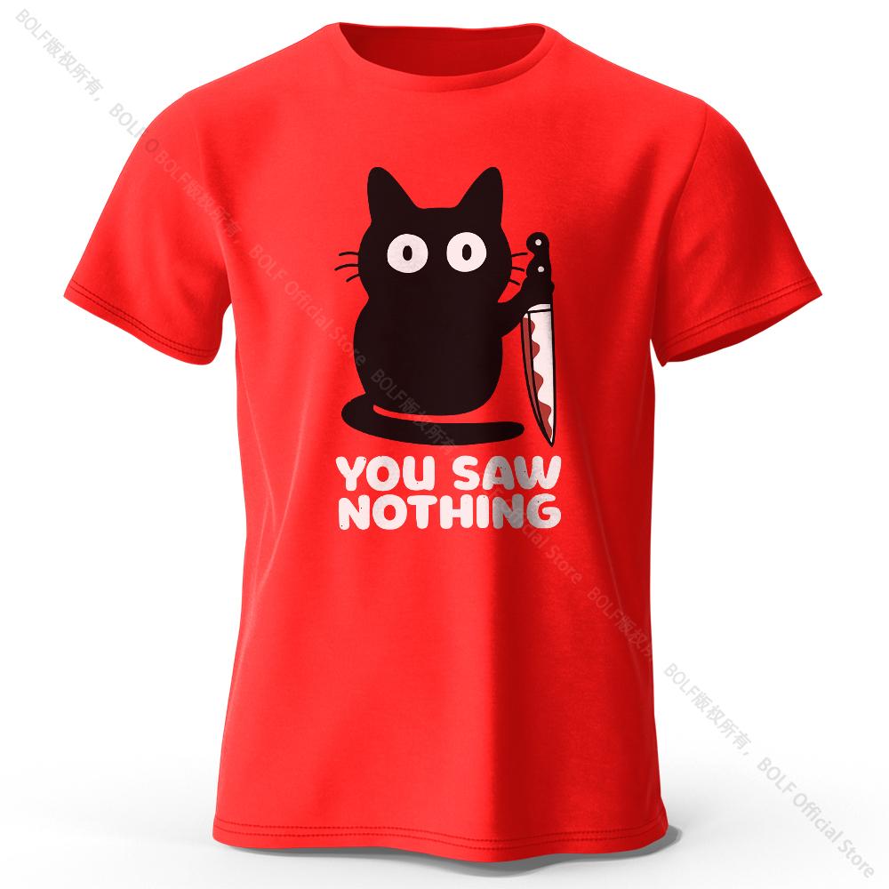 S5XL Womens Funny Cat Printed Basic Crew Neck 100 Cotton TShirt Breathable Short Sleeve Tee Unisex Fit For Men Women