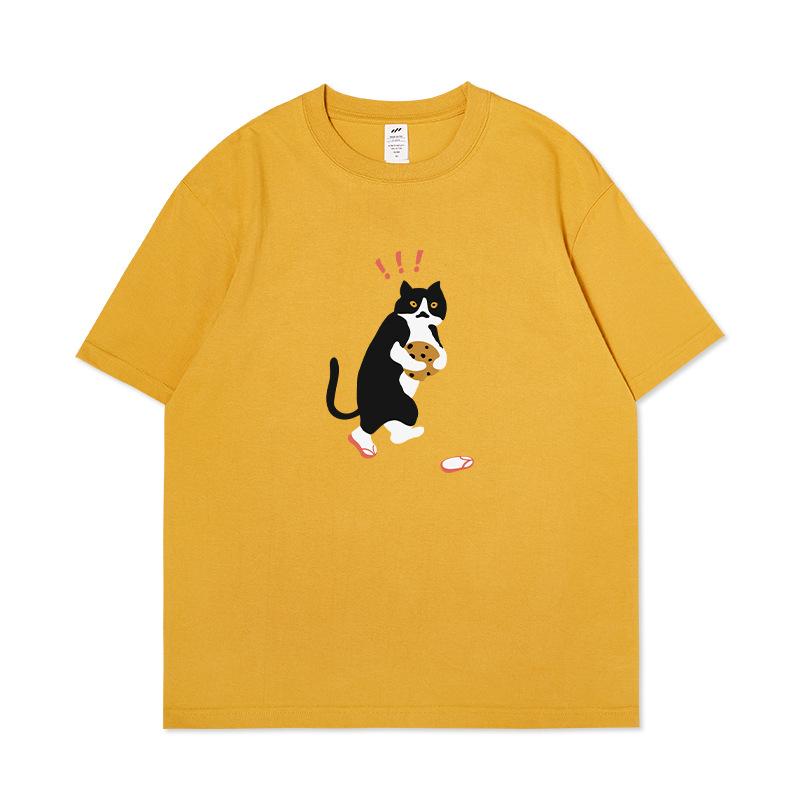 S1120693 Jugend-Kurzarm-T-Shirt mit Cartoon-Animal-Print-Top, Sommerkleidung