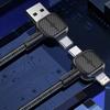 Multi-Function Dual-Input PD Four-In-One Charging Cable USB/Type-C to L-Type Fast Charging Cable Vehicle-Mounted Cable