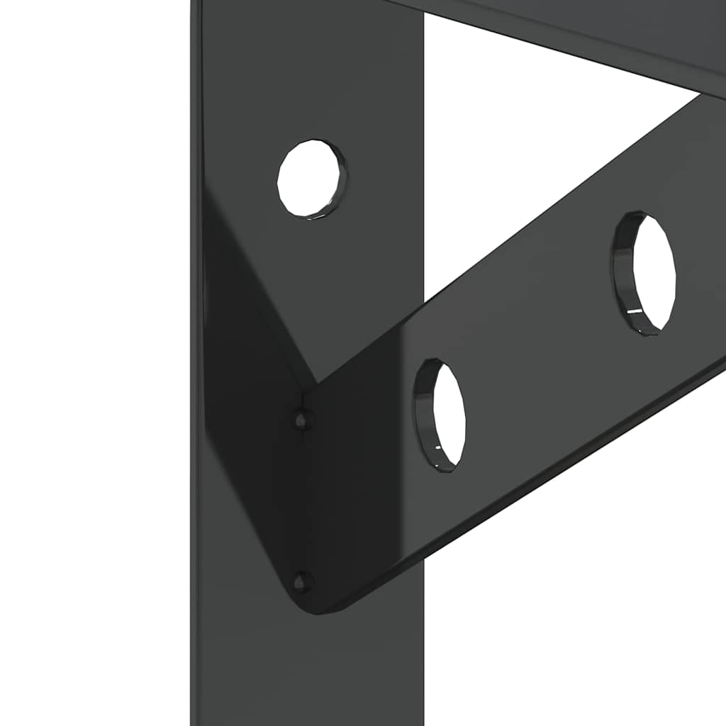 Shelf Brackets 4 pcs 15 x 2.5 x 11.5 cm Black Stainless Steel