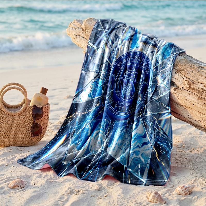 Asciugamano da Spiaggia in Microfibra con Stampa Manchester City Asciugatura Rapida Assorbente Grande Asciugamano per Spiaggia Nuoto Viaggio