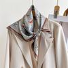 Eșarfă Pătrată de Lux de Marcă 70cm Design Șal cu Două Fețe Wrap Imprimeu Mătase Twill Femei Hijab Fular Bandană