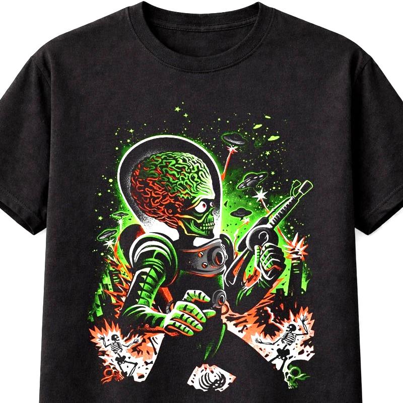 Retro Alien Invader Mars Attacks Graphic TShirt Unisex S5XL SciFi S
